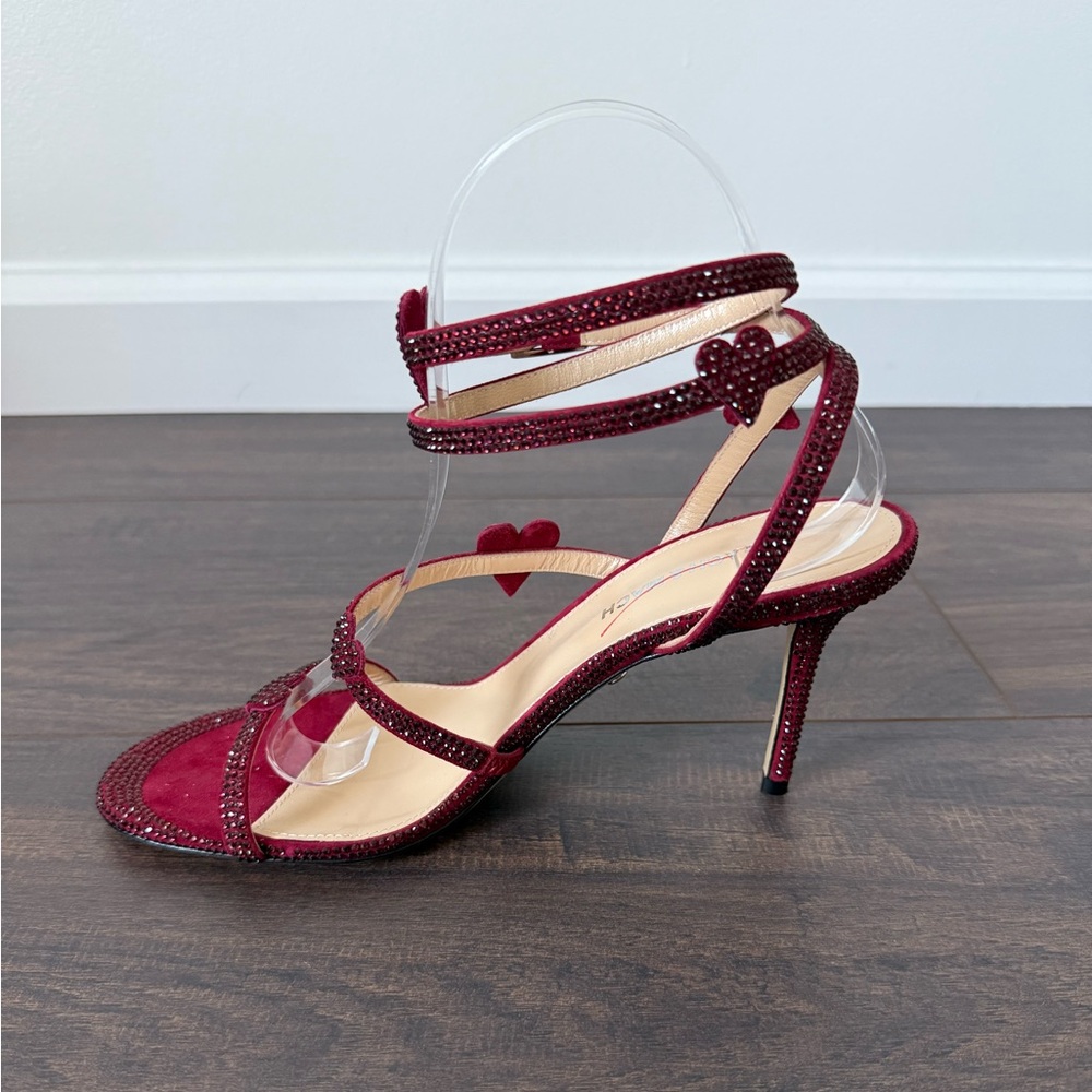 Mach & Mach Petit Coeur 85MM Strass Suede Sandals - Picture 10 of 13